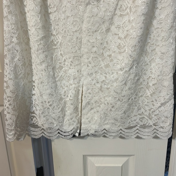Ann Taylor: white lace dress with peplum waist. NWT - Picture 7 of 7
